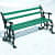 Twin Stripped Back Iron Bench - front_view