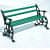 Twin Stripped Back Iron Bench - top_view