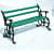 Twin Stripped Back Iron Bench - rear_view