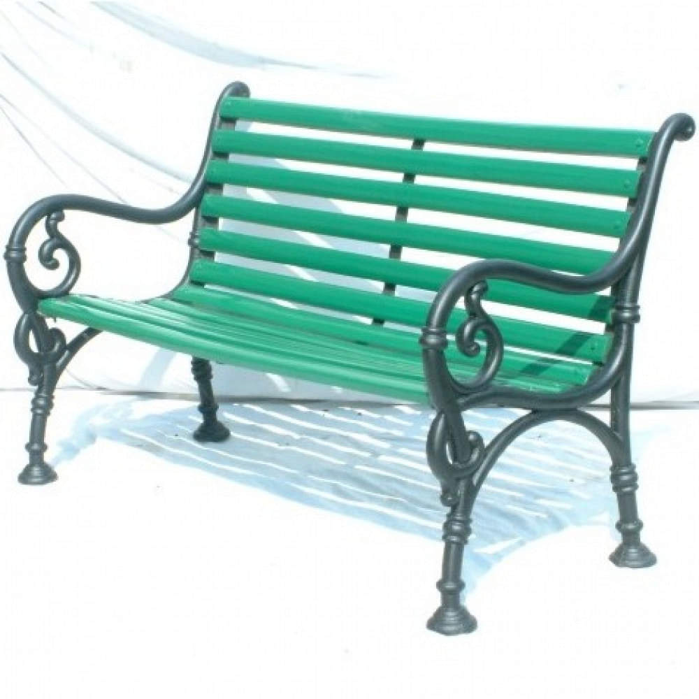 Crescent shaped Iron Garden Bench - photo