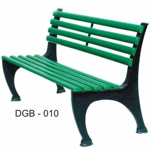 Lush Green Iron Bench - photo