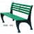 Lush Green Iron Bench - front_view