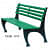 Lush Green Iron Bench - rear_view
