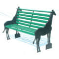 Giraffe shaped Iron Bench - top_view