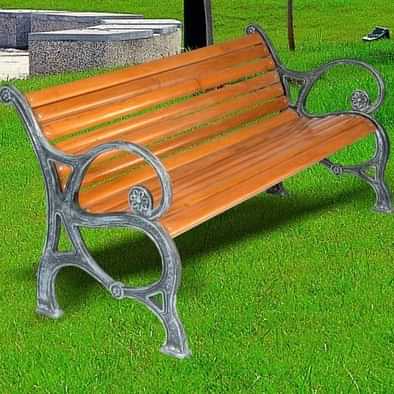 Beige Iron Bench - photo