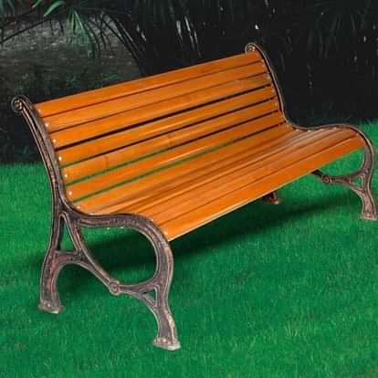 Dusky Brown iron Garden Bench - photo