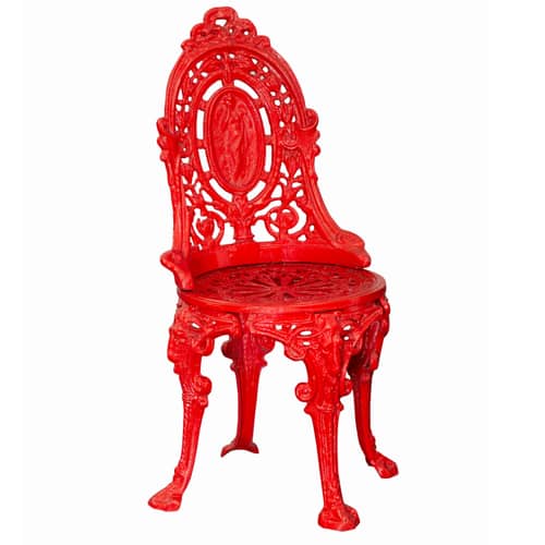 Crimson Red color Iron Chair