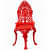 Crimson Red color Iron Chair - front_view
