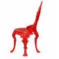 Crimson Red color Iron Chair - top_view