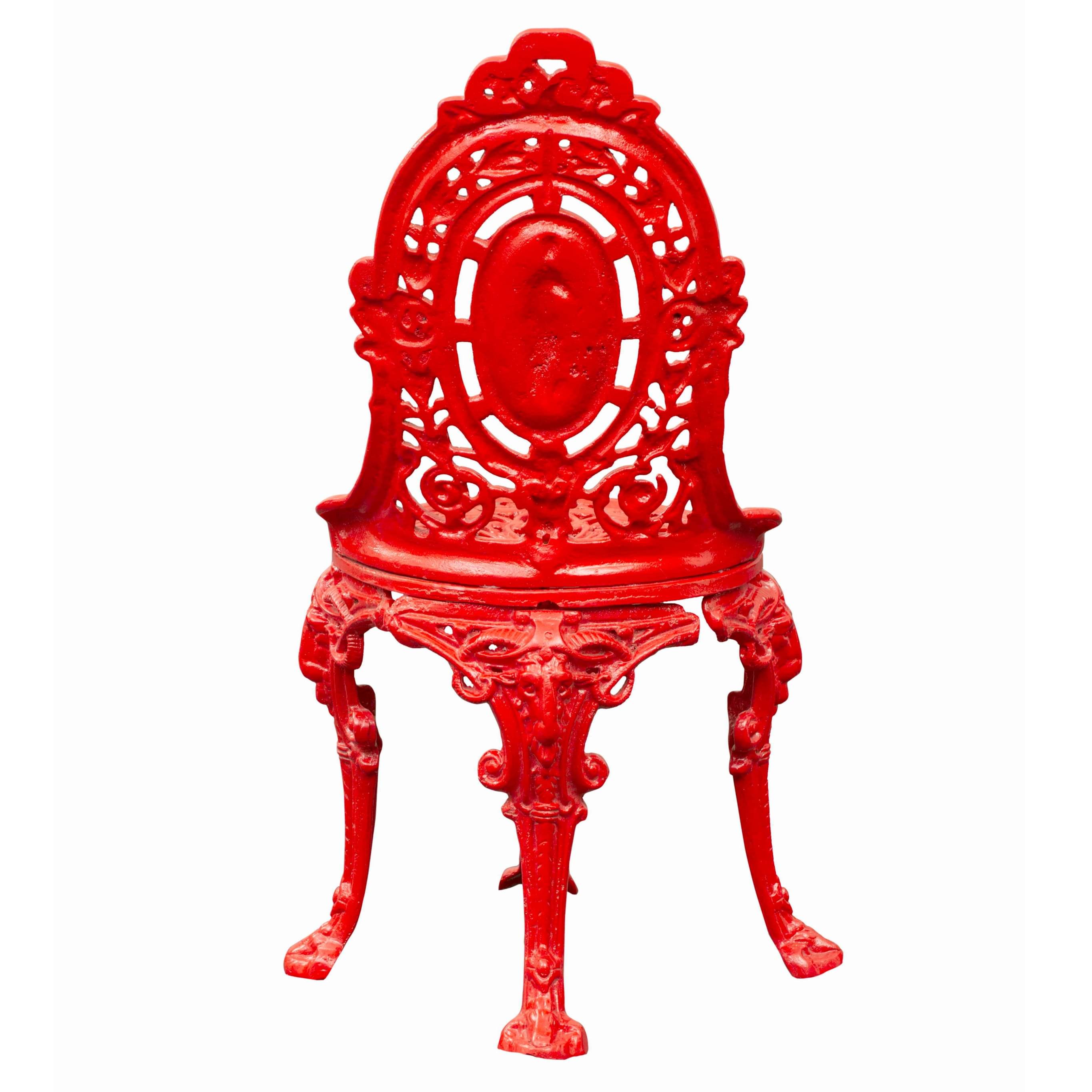 Crimson Red color Iron Chair