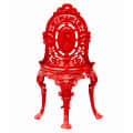 Crimson Red color Iron Chair - rear_view