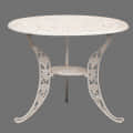 Castle white colored  Iron Table - front_view