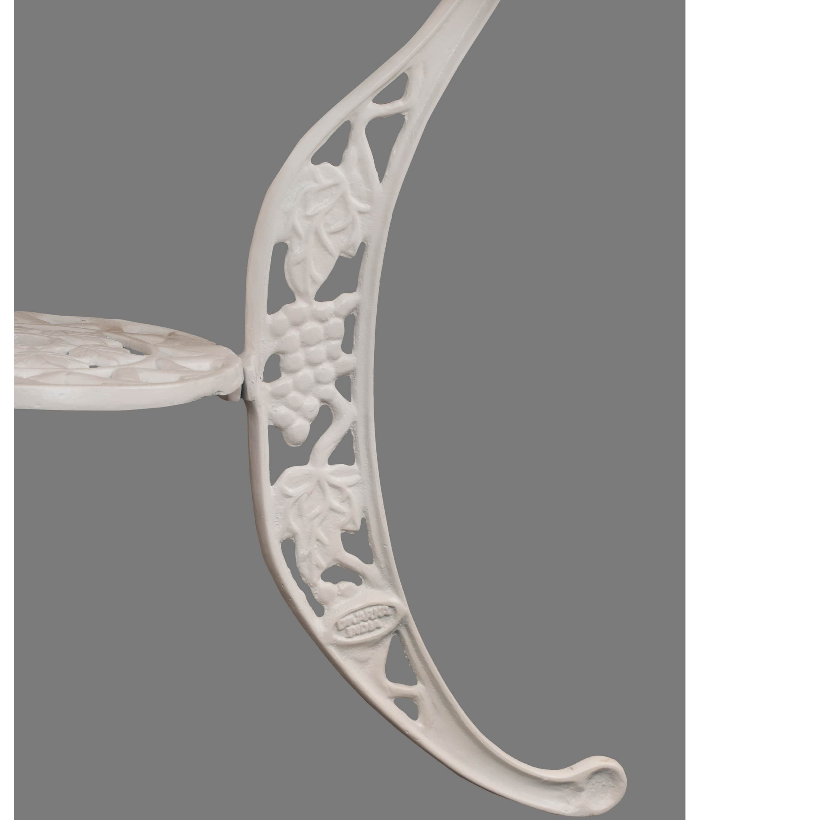 Castle white colored  Iron Table - top_view