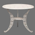 Castle white colored  Iron Table - rear_view