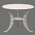 Castle white colored  Iron Table - rear_view