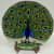 Blue Glass Blue Pottery Peacock Plate - front_view