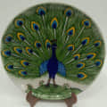 Blue Glass Blue Pottery Peacock Plate - rear_view