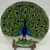Blue Glass Blue Pottery Peacock Plate - rear_view