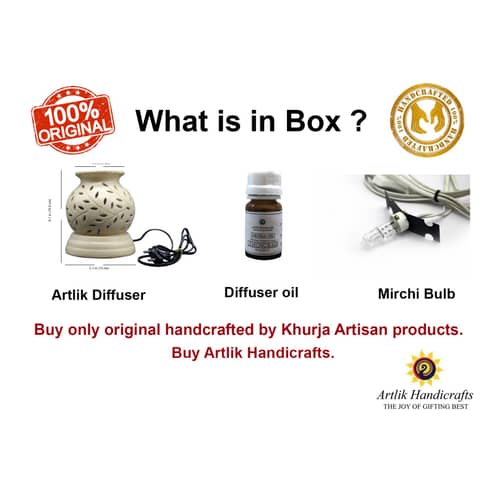 Oil Ceramic Matka Shape Diffuser Burner with Electric Bulb