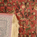 Kashmiri Design Silk Runner Carpet (Reddish-Brown) - top_view