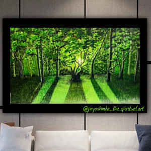 Lush Green Forest- Wall Painting - photo