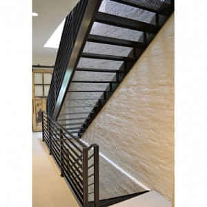 Black Mild Steel MS Staircase Railing I 10x0.25x3 foot - photo