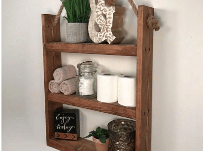 Eric Solid Wood Book Shelve In Natural Finish