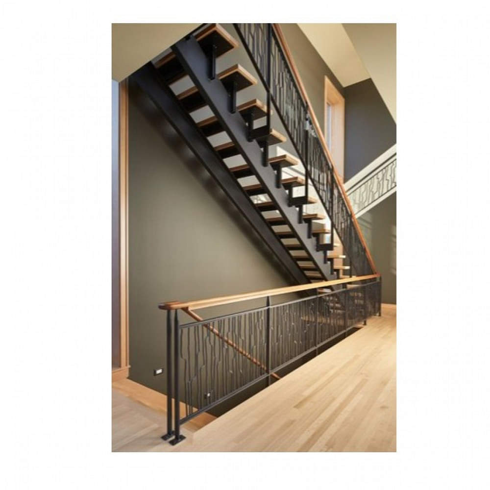 Mild Steel Staircase Railing Square Pipe Black I 10x0.5x3.5 foot - photo