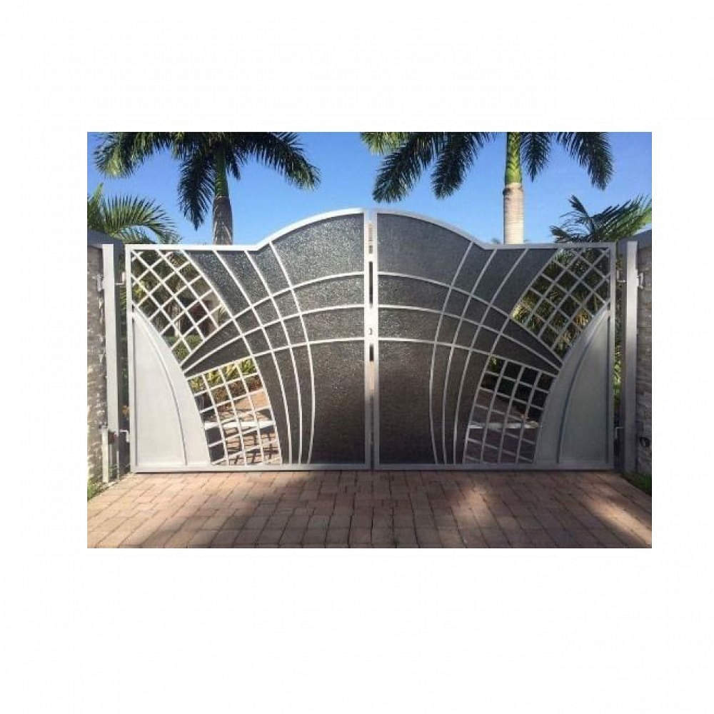 Semi Dome Shaped Black Main Gate - photo