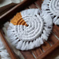 Handmade Dual Tone Tea Coasters Set - top_view