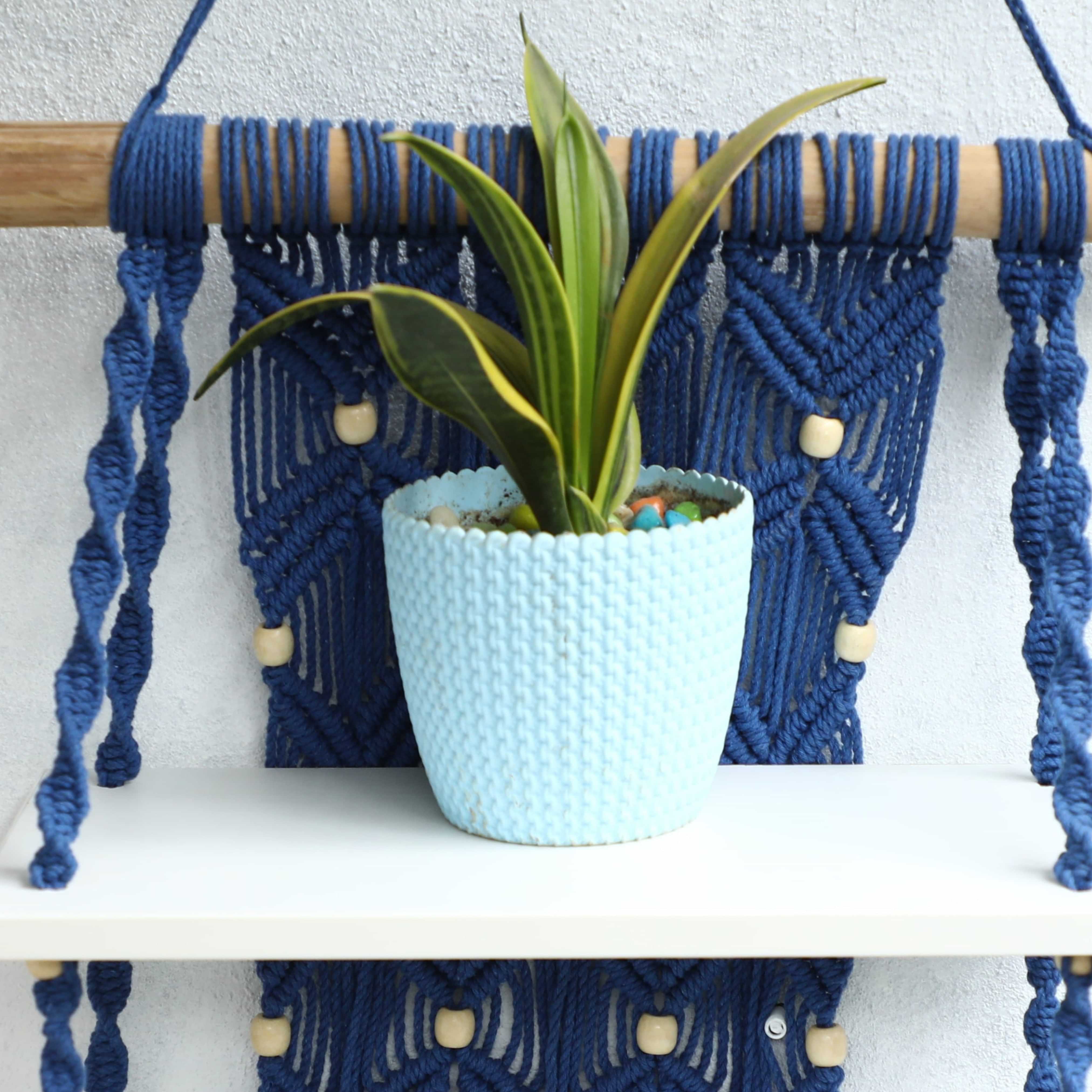 Wall Hanging Shelf (Navy Blue) - photo