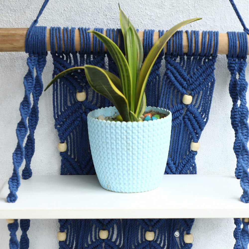 Wall Hanging Shelf (Navy Blue) - photo