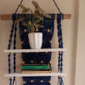 Wall Hanging Shelf (Navy Blue) - left_view