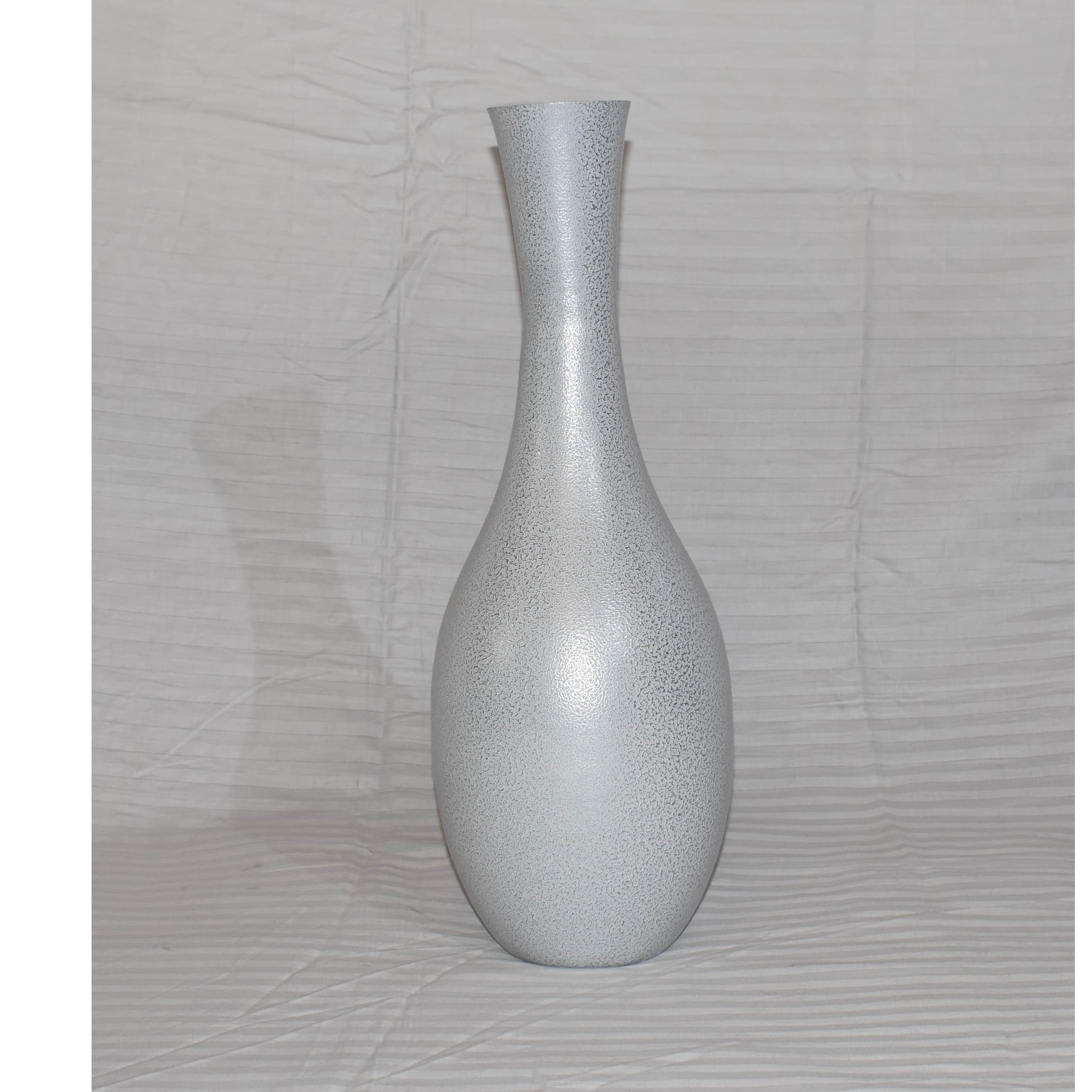 Metallic Flower Vase (Silver) - front_view