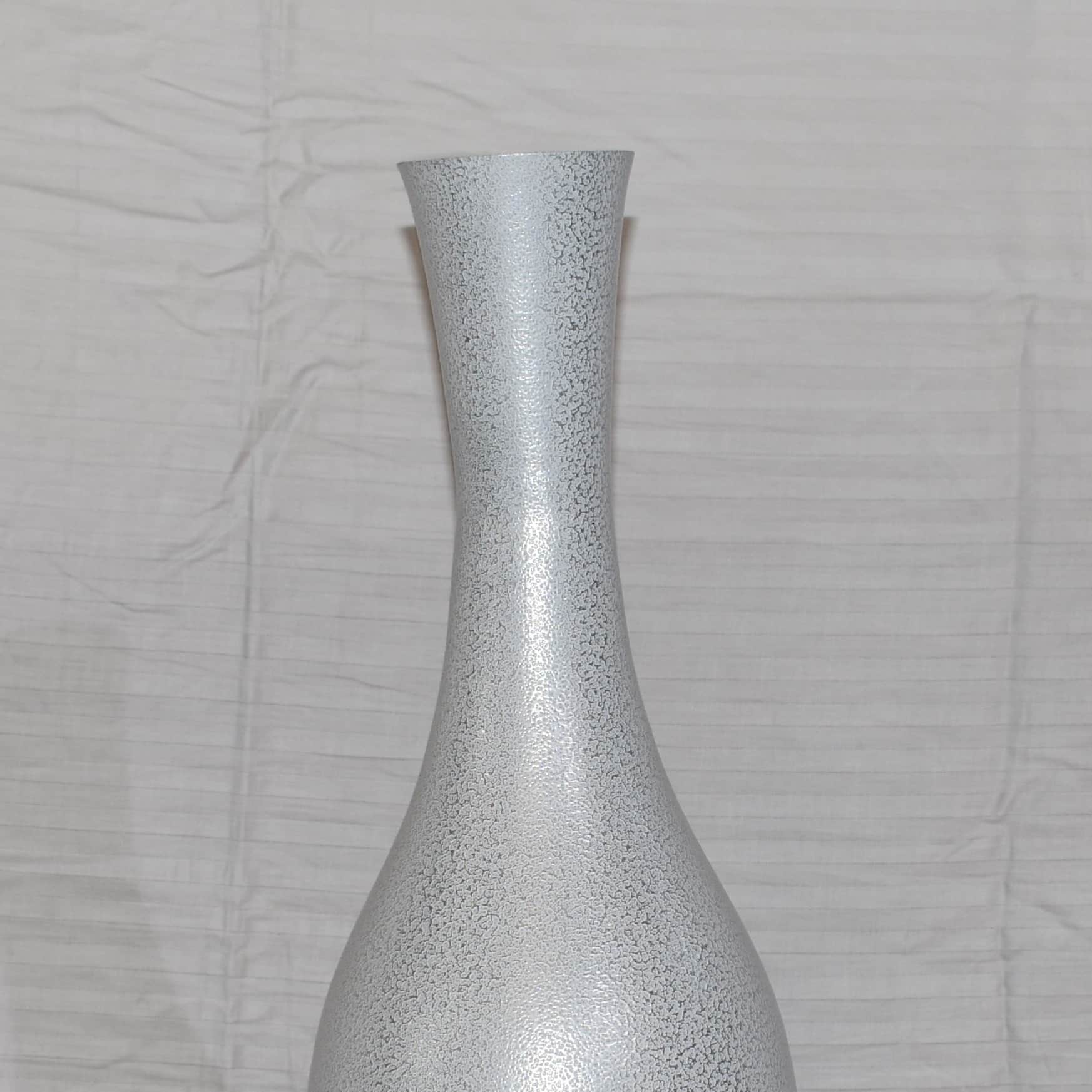 Metallic Flower Vase (Silver) - top_view