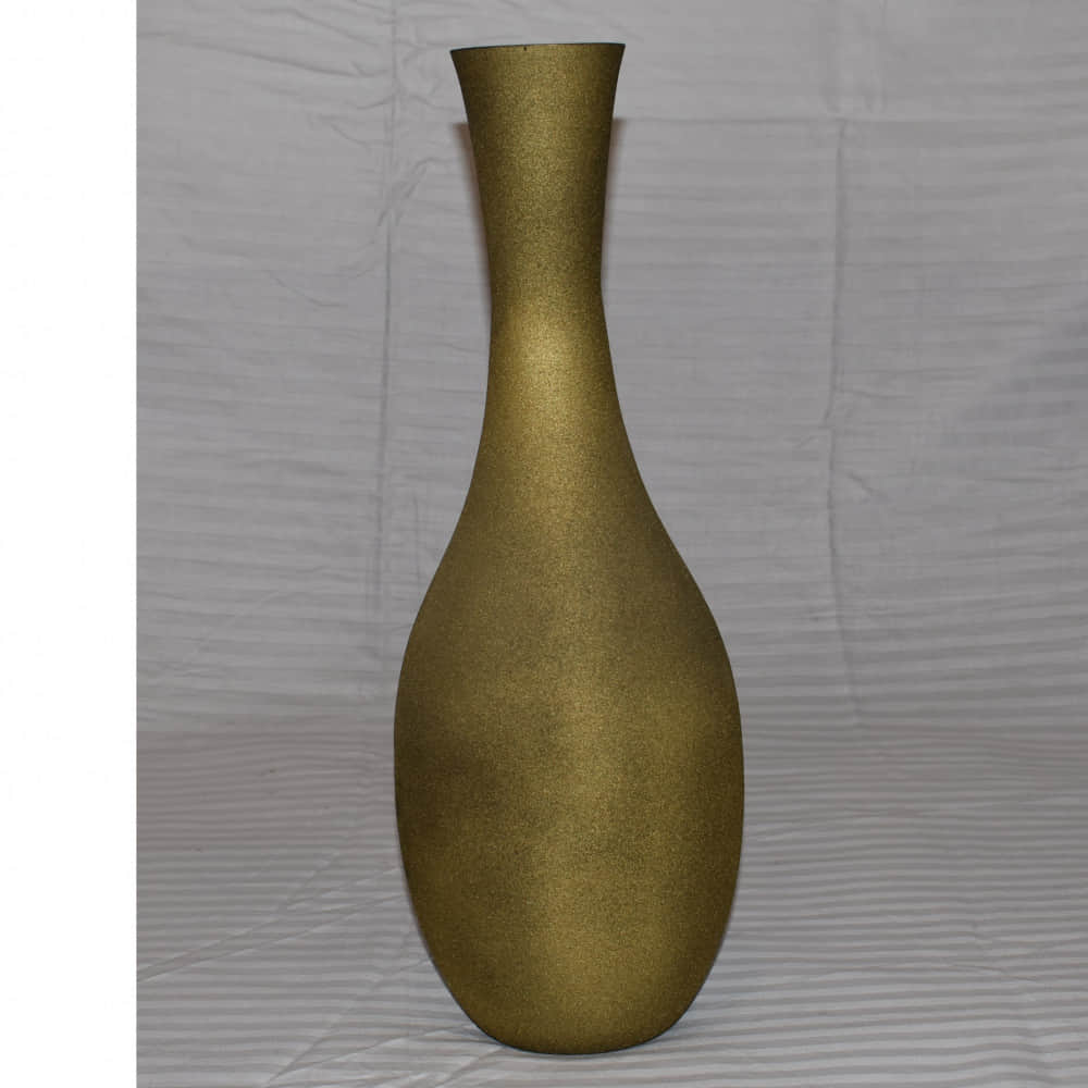 Golden Brown Metal Flower Vase - photo