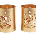 Laxmi And Ganesh Tealight Holder (Golden, Pack of 2) - top_view
