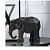 Black Geometric Elephant Artefact - photo
