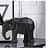 Black Geometric Elephant Artefact - left_view