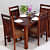Solid Wood 4 Seater Dining Set In Honey teak Finish - photo