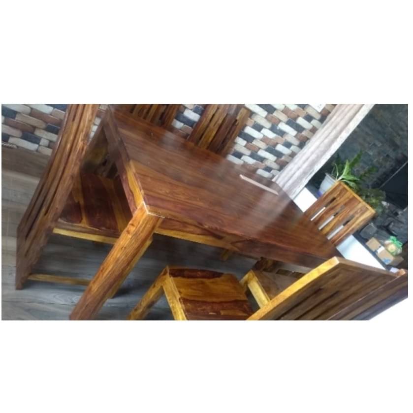 Solid Wood 6 Seater Dining Set In Classic Honey Finish