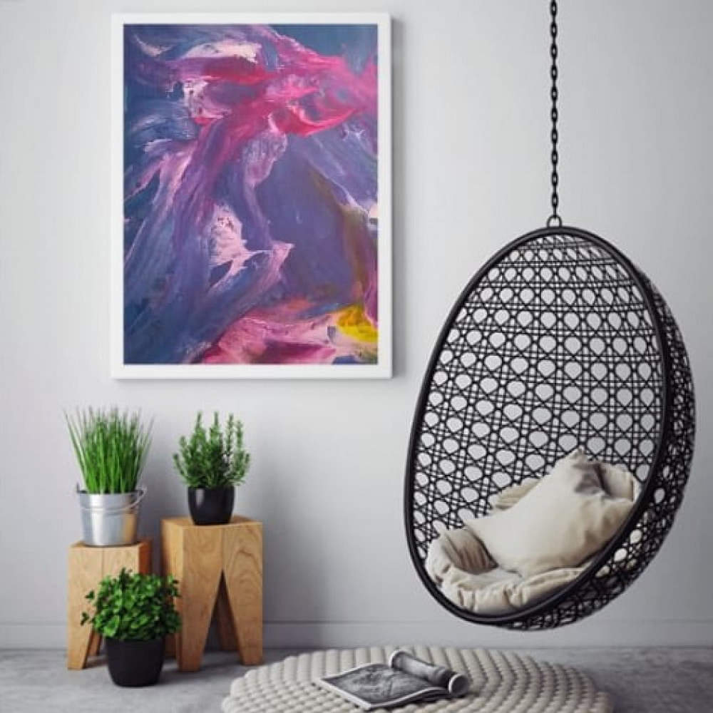 THE WAVES Wall Painting (Abstract Art) - photo