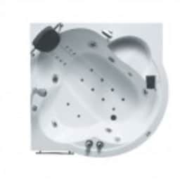 Luxury White Whirlpool Bathtub - front_view
