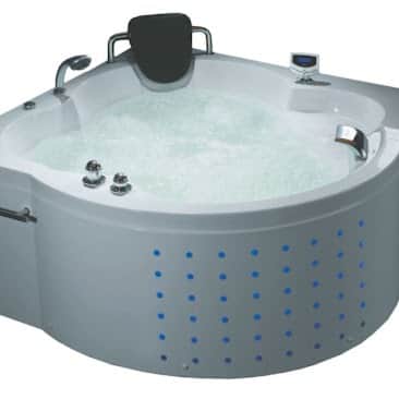 Luxury White Whirlpool Bathtub - rear_view