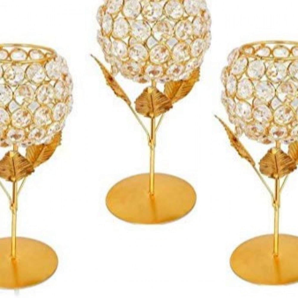 Crystal Tea Light Candle Holder Set of 2 - photo