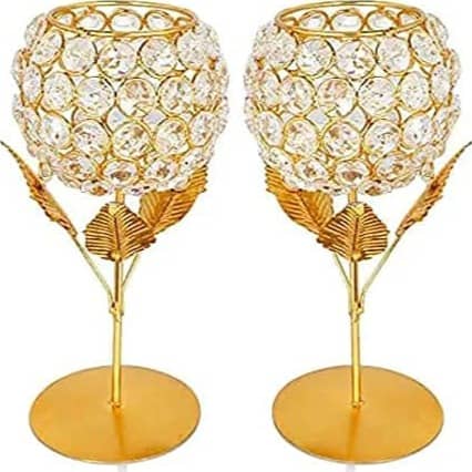 Crystal Tea Light Candle Holder Set of 2