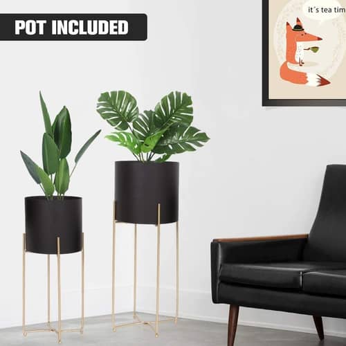 Black Planters Set of 2