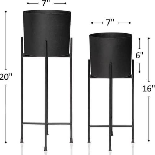 Black Planters Set of 2
