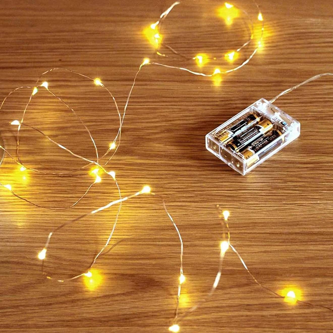 LED String Lights, Fairy Lights Operated by Copper Wire(Warm White)