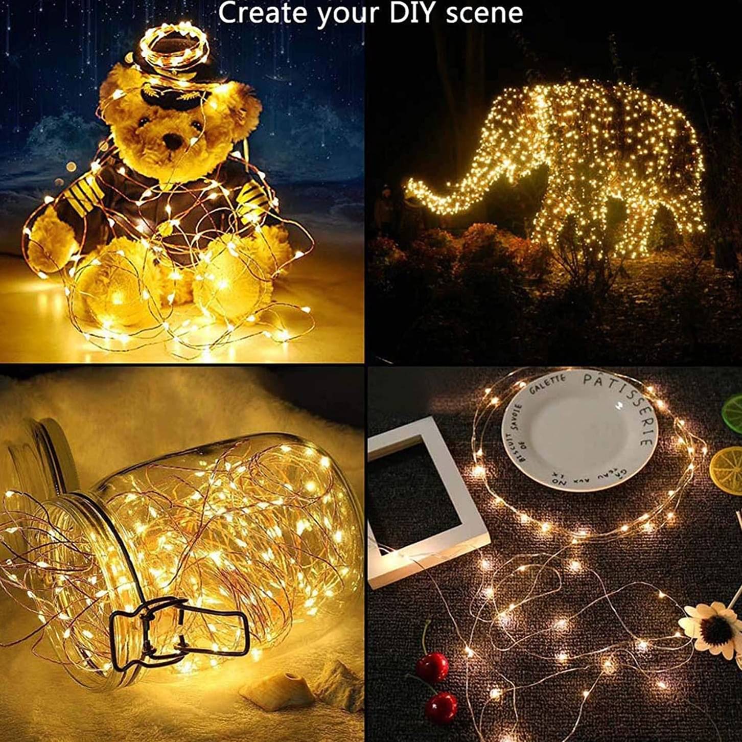 LED String Lights, Fairy Lights Operated by Copper Wire(Warm White)